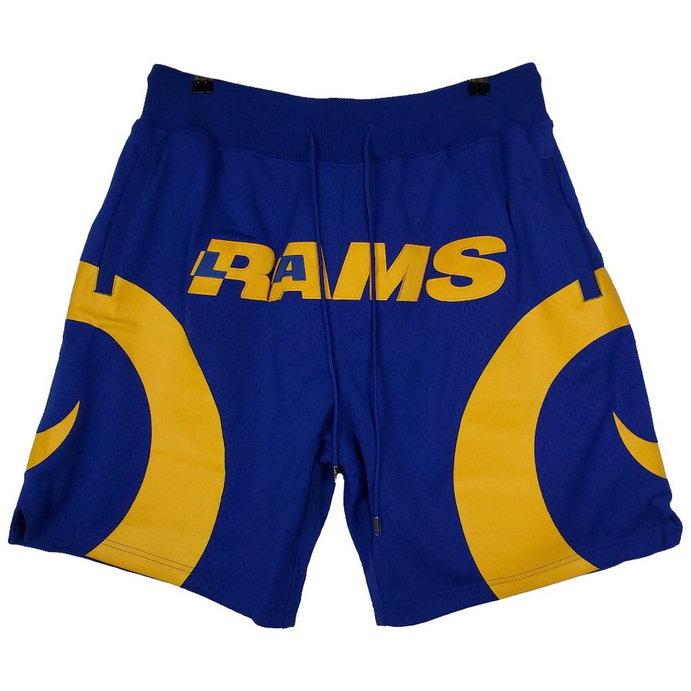 Just Don LA Rams Mitchell & Ness NFL Large Jersey Shorts Blue Yellow‎ NWT